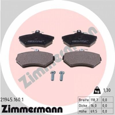 ZIMMERMANN 21945.160.1 Bremsbelagsatz, Scheibenbremse Vorderachse passt für VW main photo